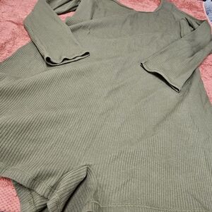 Victoria's Secret PINK Olive Green Ribbed Women's Romper One Piece